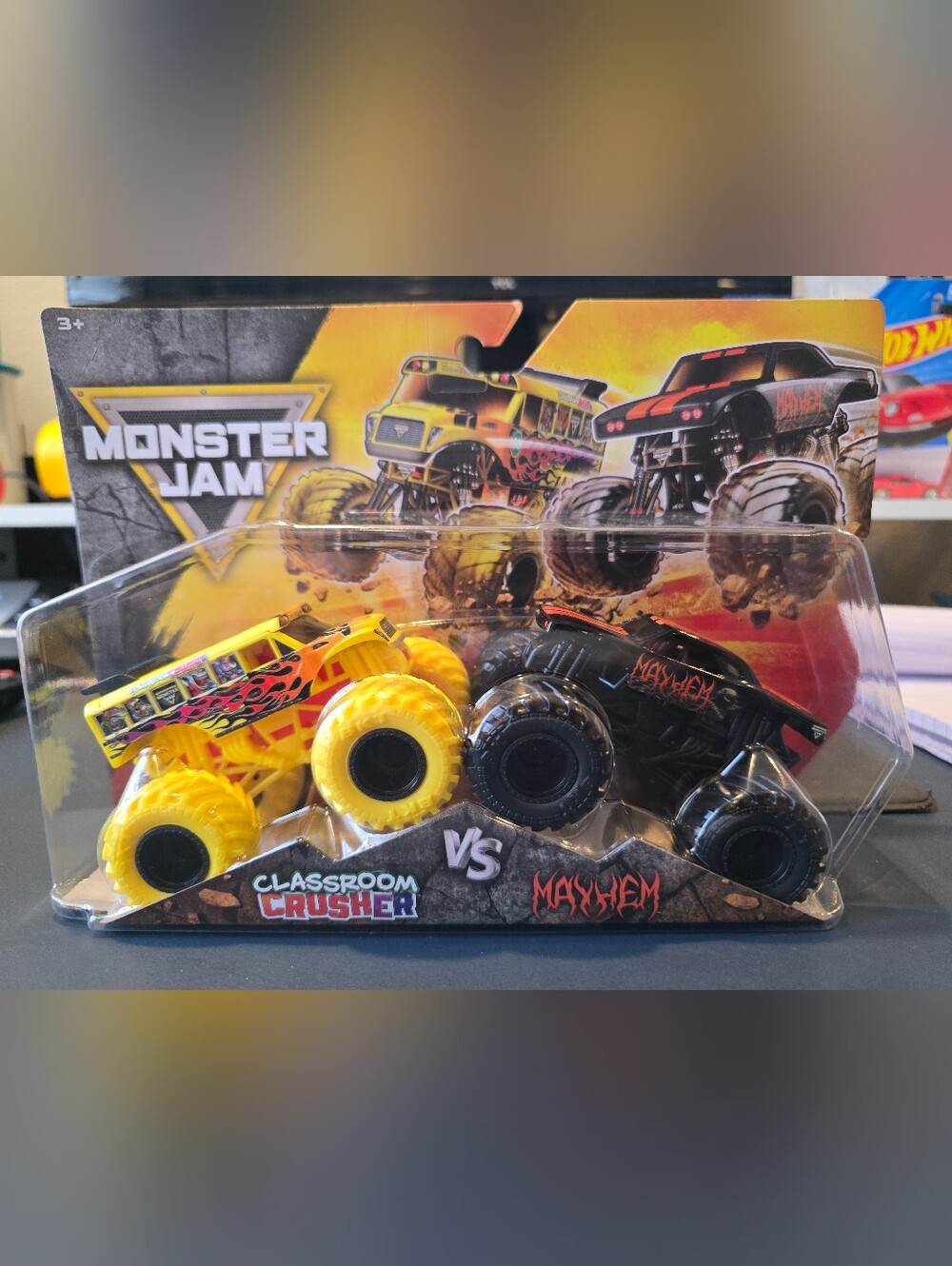 New Monster Jam Spin Master Classroom Crusher vs Mayhem 2-Pack Monster Truck